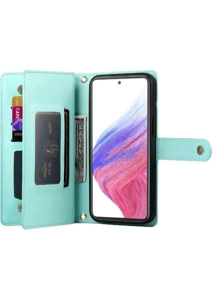 Samsung Galaxy Için Flip Case A53 5g Çok Fonksiyonlu Kart Yuvaları Bilek Kayışı (Yurt Dışından)