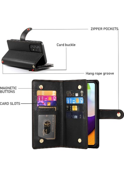 Samsung Galaxy A52S Cüzdan Bölmesi Kickstand Kart Yuvaları Için Flip Case (Yurt Dışından)