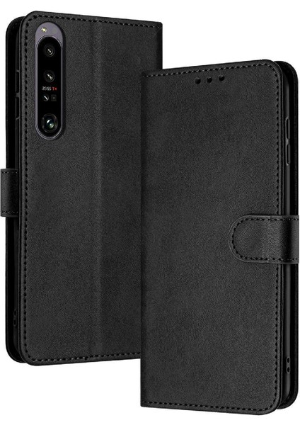 Kart Yuvası Saf Renk Kickstand Pu ile Sony Xperia 1 Iv Için Flip Case (Yurt Dışından)