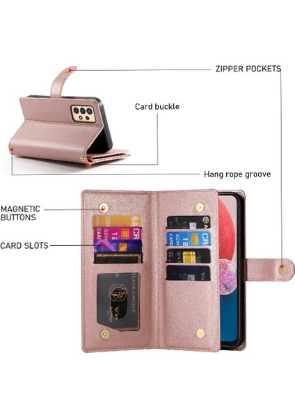 Samsung Galaxy A13 Için Flip Case 4g/5g Bilek Kayışı Kickstand Cüzdan Kart (Yurt Dışından)