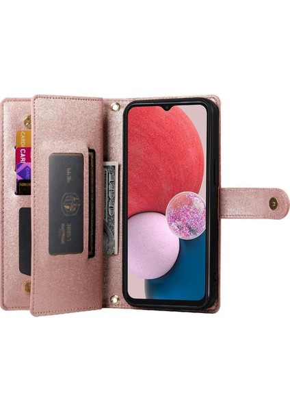 Samsung Galaxy A13 Için Flip Case 4g/5g Bilek Kayışı Kickstand Cüzdan Kart (Yurt Dışından)