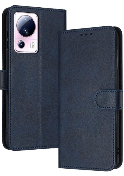 Pu ile Toka Saf Renk ile Xiaomi 13 Lite 5g Kickstand Için Flip Case (Yurt Dışından)