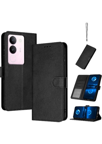 Toka Pu Deri Kickstand ile Kart Yuvası ile Vıvo V29 5g Için Flip Case (Yurt Dışından)