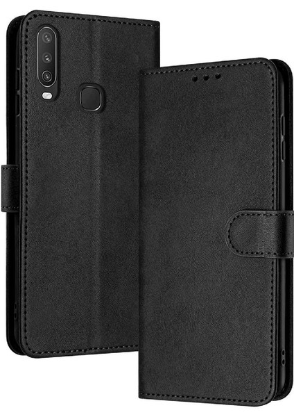 Vıvo Y17/Y15/Y12 Saf Renk Pu Deri Toka ile Flip Case (Yurt Dışından)