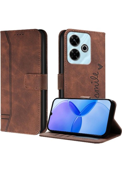 Telefon Kılıfı Için Xiaomi Redmi 13 4g Kart Yuvaları Kapak Çevirin Folio Cüzdan Pu (Yurt Dışından)