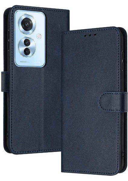 Kart Yuvası Saf Renk Pu ile Toka ile Oppo Oppo 11F 5g Için Flip Case (Yurt Dışından)