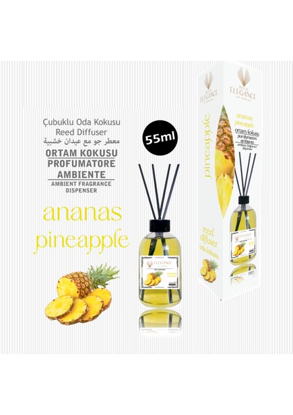 Ananas Reed Diffuser Bambu Çubuklu Oda Kokusu 55 ml