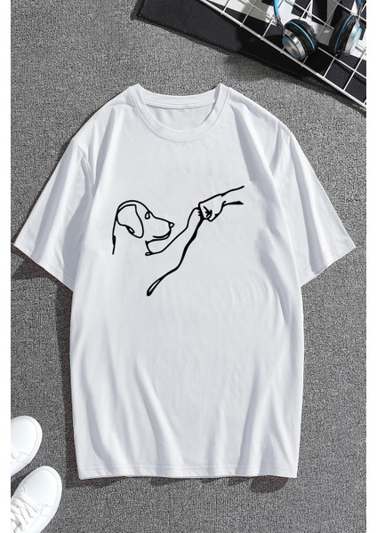 Only Trendwear Can Dostum Köpeğim Temalı Unisex Oversize Tshirt