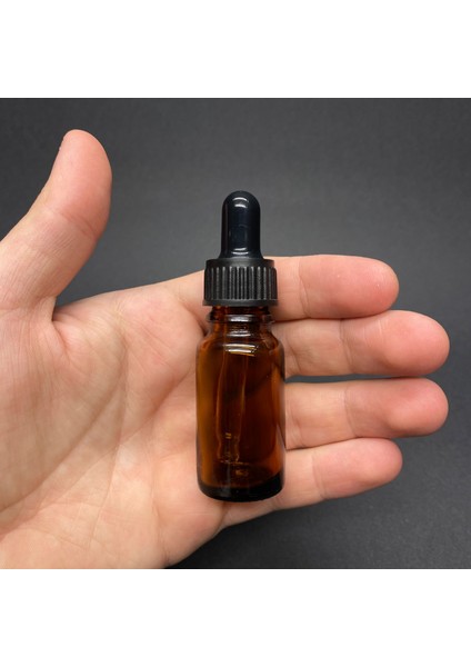 10ml Kahverengi Cam Damlalıklı Şişe , Siyah Plastik Kapak , 10cc Amber Cam Damlalıklı Şişe X 6 Adet