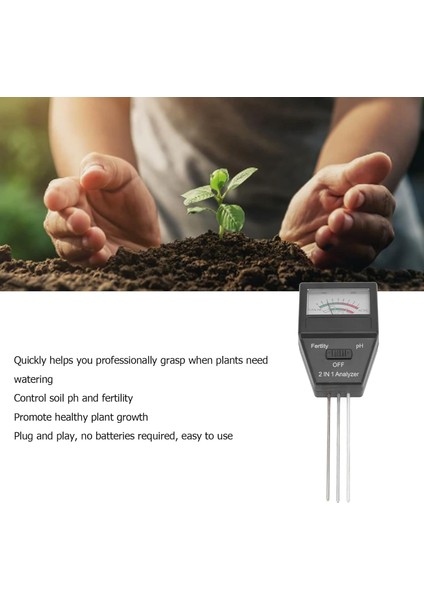 Dijital 2'si 1 Arada Toprak Ph ve Verimlilik Ölçer, 3 Problu - Bahçecilik, Çimler, Çiftlikler ve Saksı Bitkileri Için (Yurt Dışından) modelleri