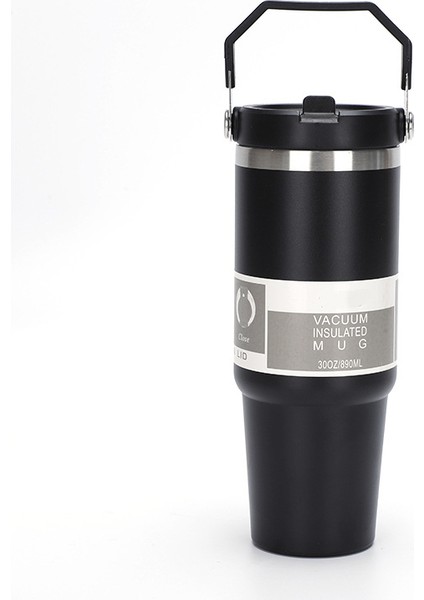 Paslanmaz Çelik Termos Bardak, Dış Mekan Taşınabilir Araç Bardağı, Yaz Soğuk Içecek Bardağı, Pipetli Kapak, 30OZ Büyük Kapasite (Yurt Dışından)