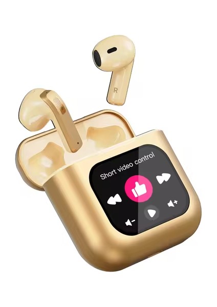 K1  Gold Anc Enc Destekli Dokunmatik Ekranlı Bluetooth Kulaklık Altın