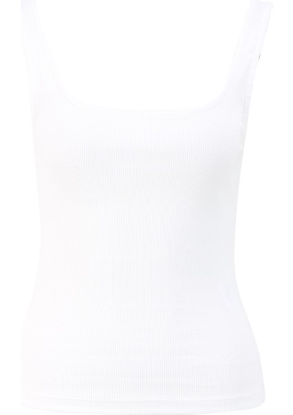 U Yaka Düz Beyaz Kadın Bluz F4SL-BLZ W34