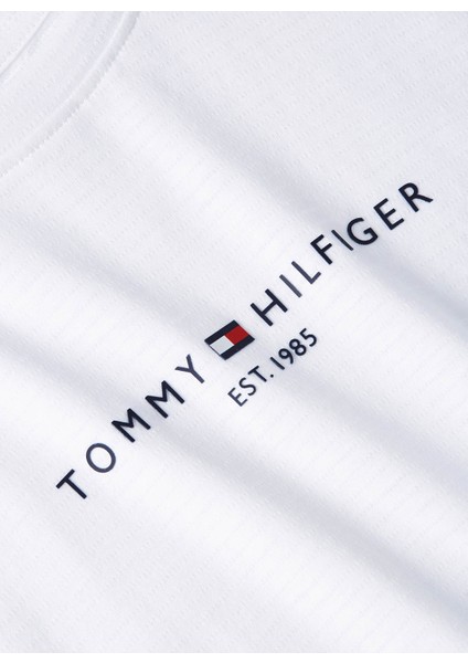 Tommy Hilfiger Yuvarlak Yaka Baskılı Beyaz Kadın T-Shirt Essentıals Rlx T-Shırt