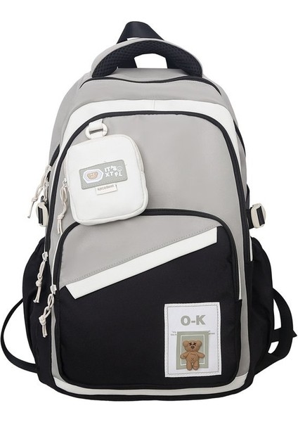 Çalışma Tarzı Okul Çantası Erkek Büyük Kapasiteli Ortaokul Öğrencisi Sırt Çantası Moda Serin Üniversite Öğrencisi Çift Sırt Çantası (Yurt Dışından)