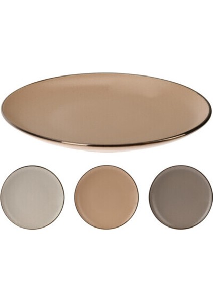 Parlak Şerit Detaylı Pasta Tabağı