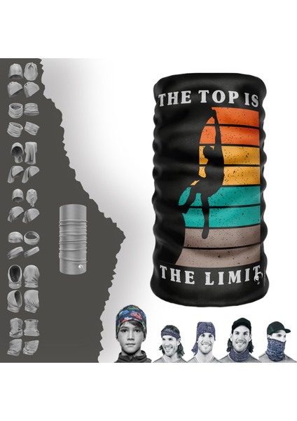 Extreme The Top Is The Lımıt Yazılı Renkli Tabanlı Siyah Boyunluk Bandana Baf Toka Maske Saçbandı