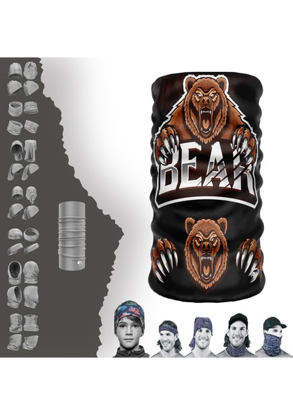 Extremet Kızgın Bear Boyunluk Bandana Baf Toka Maske Saçbandı