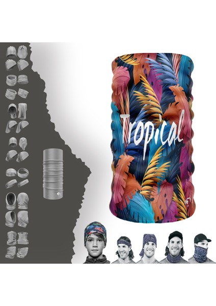 Extreme Karışık Renkli Tropical Boyunluk Bandana Baf Toka Maske Saçbandı