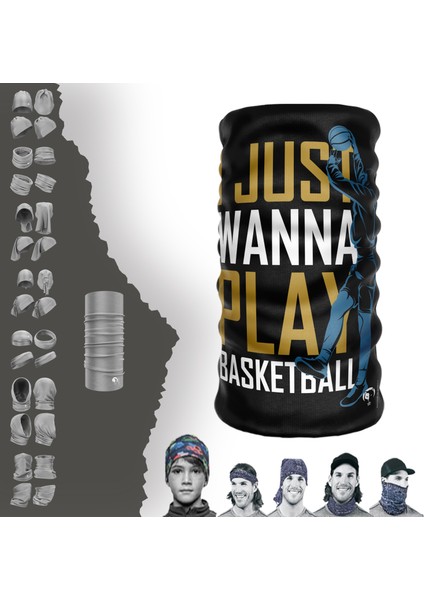 Extreme Basketball Siyah Mavi Karışık Renkli Boyunluk Bandana Baf Toka Maske Saçbandı