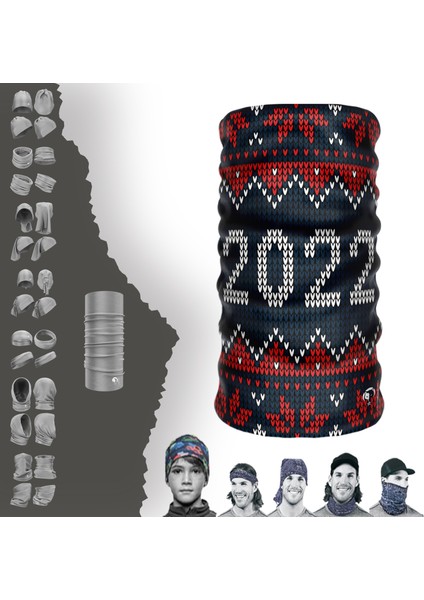 Extreme Kırmızı Lacivert 2022 Boyunluk Bandana Baf Toka Maske Saçbandı