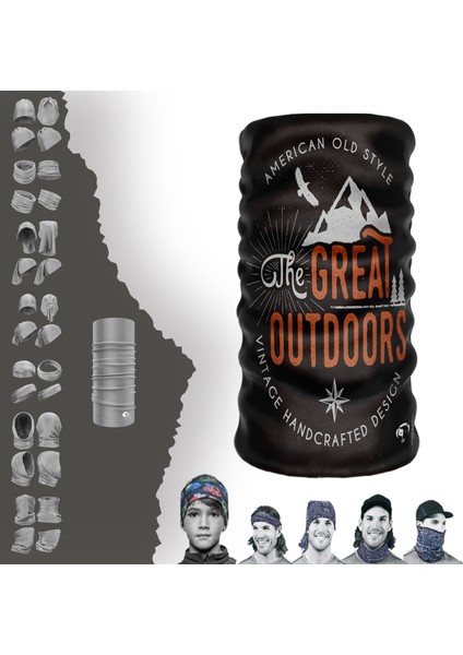 Extreme Turuncu Great Outdoors Yazılı Boyunluk Bandana Baf Toka Maske Saçbandı