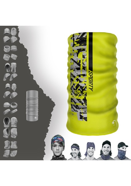 Extreme Sarı Sporty Boyunluk Bandana Baf Toka Maske Saçbandı