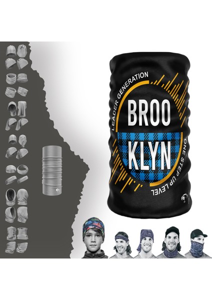 Extreme Mavi Kareli Brooklyn Boyunluk Bandana Baf Toka Maske Saçbandı