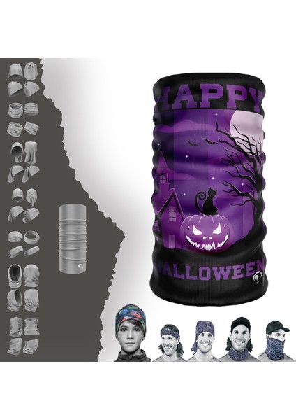 Extreme Mor Halloween Boyunluk Bandana Baf Toka Maske Saçbandı