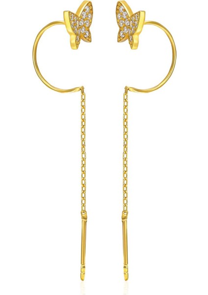 Kelebek Detaylı Küpeler