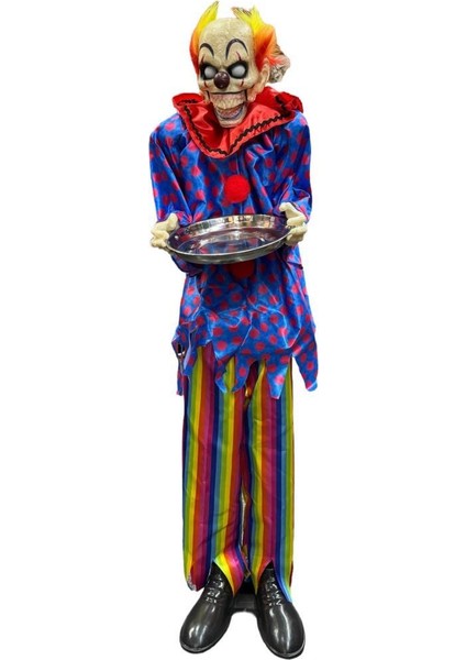 Halloween Palyaço Hareket Sensörlü Sesli Mor 120 cm