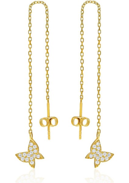 Sarkık Kelebekli Küpeler