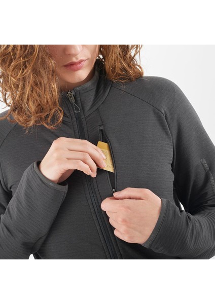 Essential Lightwarm Kadın Tam Fermuar Polar - Siyah modelleri