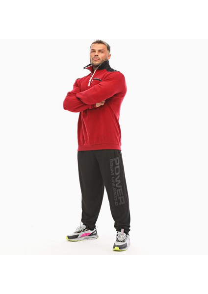 Erkek Kışlık Causal Bordo Sweatshirt Big Sam 4662