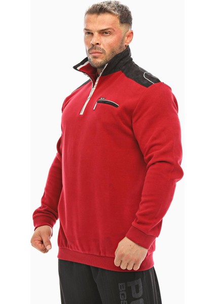 Erkek Kışlık Causal Bordo Sweatshirt Big Sam 4662