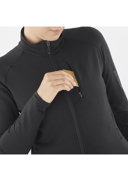 Essential Lightwarm Kadın Tam Fermuar Polar - Siyah modelleri