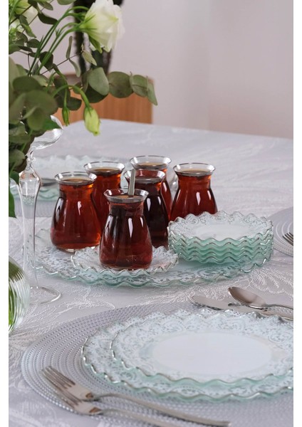 Marche Platin Yaldızlı Cam Tepsi