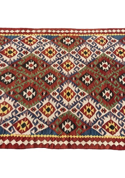 El Dokuma Kök Boya Kilim 83X120 Renkli %100 Yün Sıfır Kilim