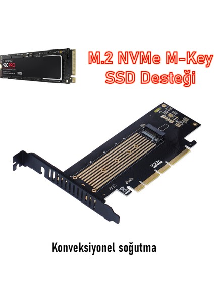 SK-18 M.2 Nvme (M-Key) To Pcıe 3.0 X4 X8 X16 Çevirici Dönüştürücü Adaptör Kart