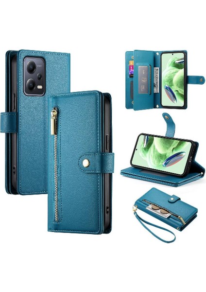 Xiaomi Poco X5 Bilek Kayışı Kickstand Çok Fonksiyonlu Kart Için Flip Case (Yurt Dışından)
