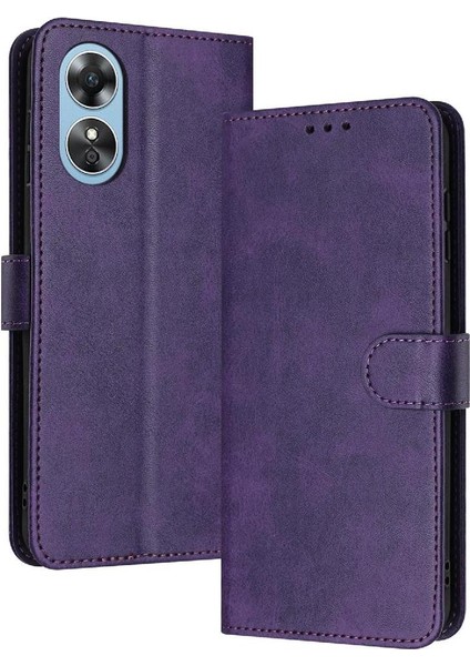 Kart Yuvası ile Oppo Reno8 T 5g Için Flip Case Pu Deri Kickstand Saf (Yurt Dışından)