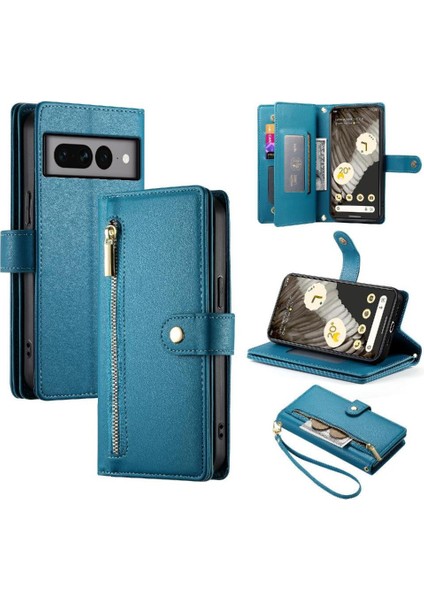 Google Piksel 7 Pro Çok Fonksiyonlu Kart Yuvaları Bilek Kayışı Için Flip Case (Yurt Dışından)