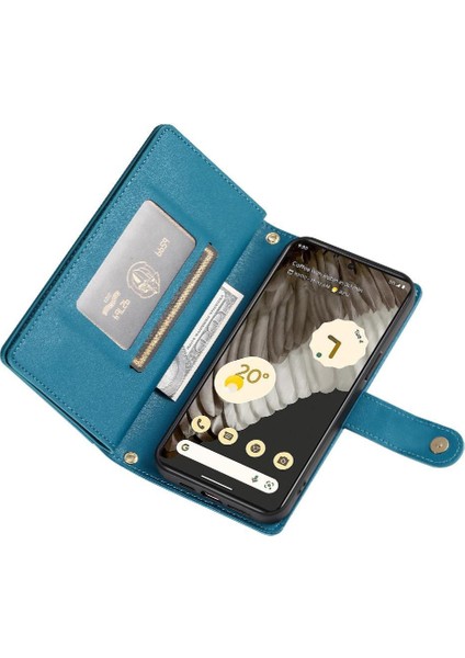 Google Piksel 7 Pro Çok Fonksiyonlu Kart Yuvaları Bilek Kayışı Için Flip Case (Yurt Dışından)