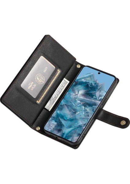 Google Piksel 8 Pro Bilek Kayışı Çok Fonksiyonlu Kart Yuvaları Için Flip Case (Yurt Dışından)