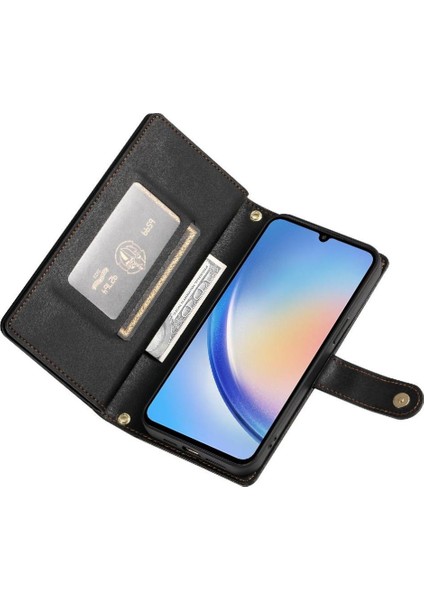 Samsung Galaxy A34 5g Çok Fonksiyonlu Kart Yuvaları Bilek Kayışı Için Flip Case (Yurt Dışından) indirimleri