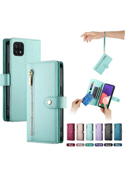 Samsung Galaxy A22 5g Cüzdan Bölmesi Bilek Kayışı Kartı Için Flip Case (Yurt Dışından) modelleri