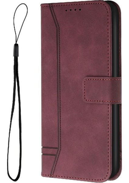 Oppo Phone 11F El Kayışı Için Telefon Kılıfı Pu Deri Flip Folio Cüzdan Kart (Yurt Dışından)