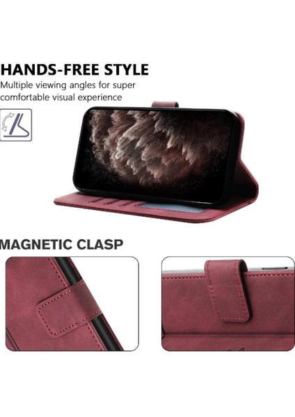 Oppo Phone 11F El Kayışı Için Telefon Kılıfı Pu Deri Flip Folio Cüzdan Kart (Yurt Dışından)