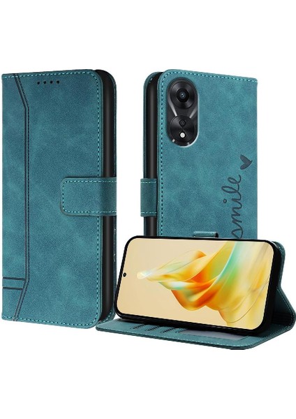 Oppo A78 4g Için Telefon Kılıfı Pu Deri Flip Folio Cüzdan El Kayışı Kapatma (Yurt Dışından)