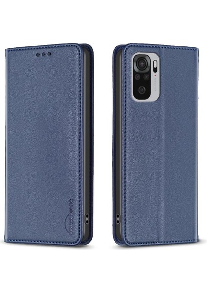 Xiaomi Redmi Not 10 Için Flip Case 4g Manyetik Cüzdan Pu Deri Yuvası (Yurt Dışından)
